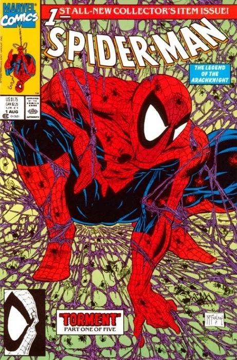 Todd McFarlane’s original Spider-Man #1 cover from 1990