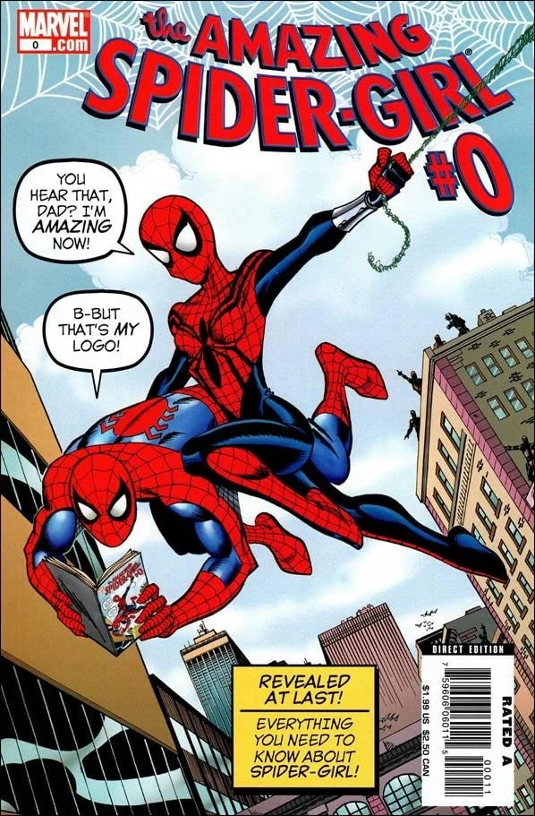 Amazing Spider-Girl #0, an Amazing Fantasy #15 homage cover by Ron Frenz & Sal Buscema
