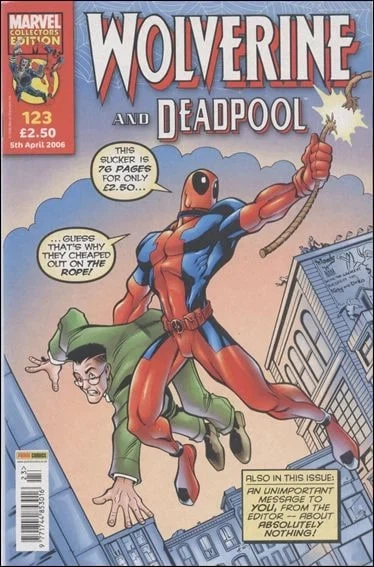 Wolverine and Deadpool (UK) #123, an Amazing Fantasy #15 homage cover by Not confirmed in available sources