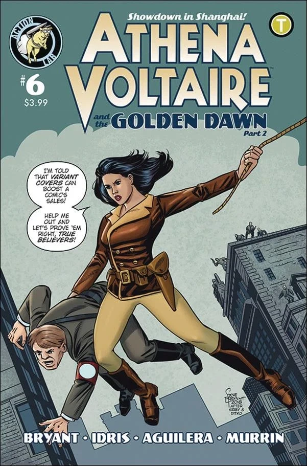 Athena Voltaire (2018 series) #11, an Amazing Fantasy #15 homage cover by Steve Bryant