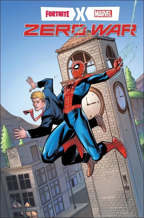 Fortnite X Marvel: Zero War #2, an Amazing Fantasy #15 homage cover by Paco Medina