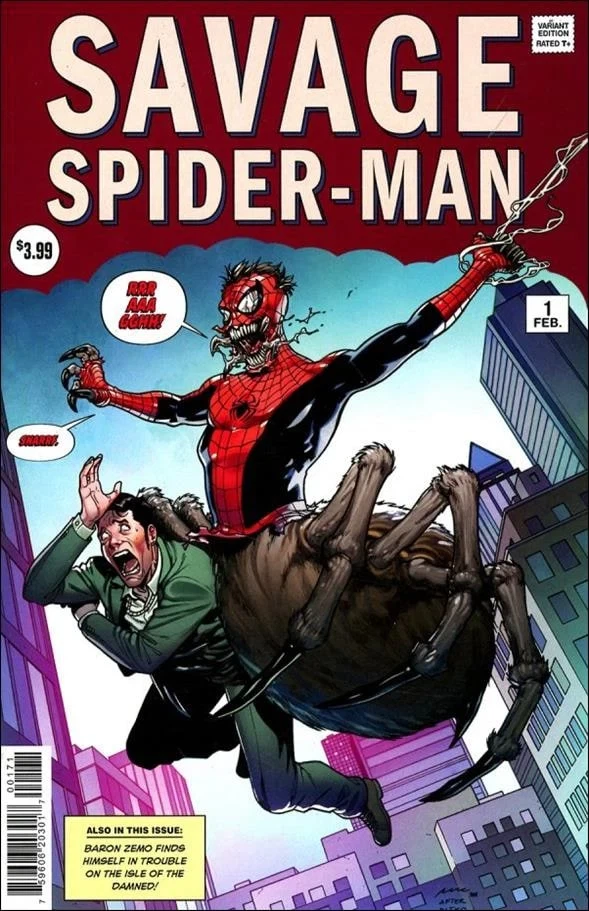 Savage Spider-Man #1, an Amazing Fantasy #15 homage cover by Pere Perez