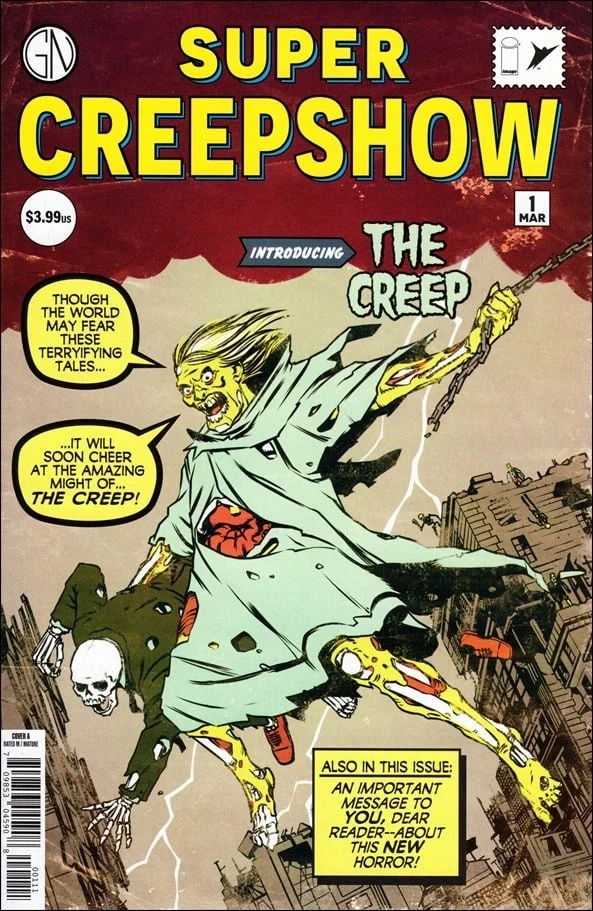 Super Creepshow #1, an Amazing Fantasy #15 homage cover by Pye Parr