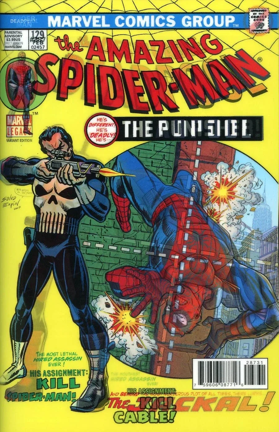 Lenticular homage variant — includes the original ASM #129 transition