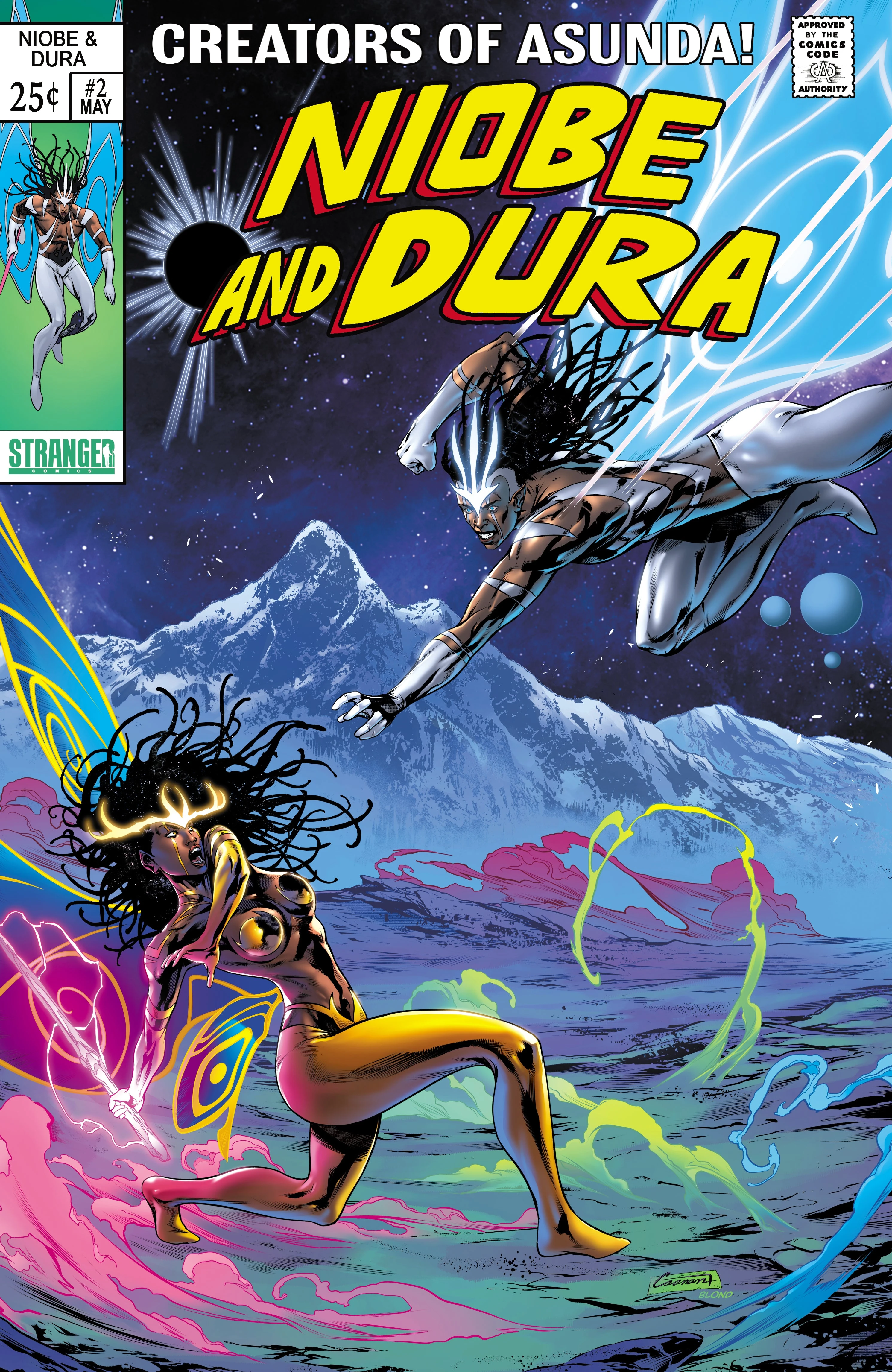 Niobe & Dura #2 — Caanan White Silver Surfer homage (trade / virgin / foil / silver metal / gold metal)