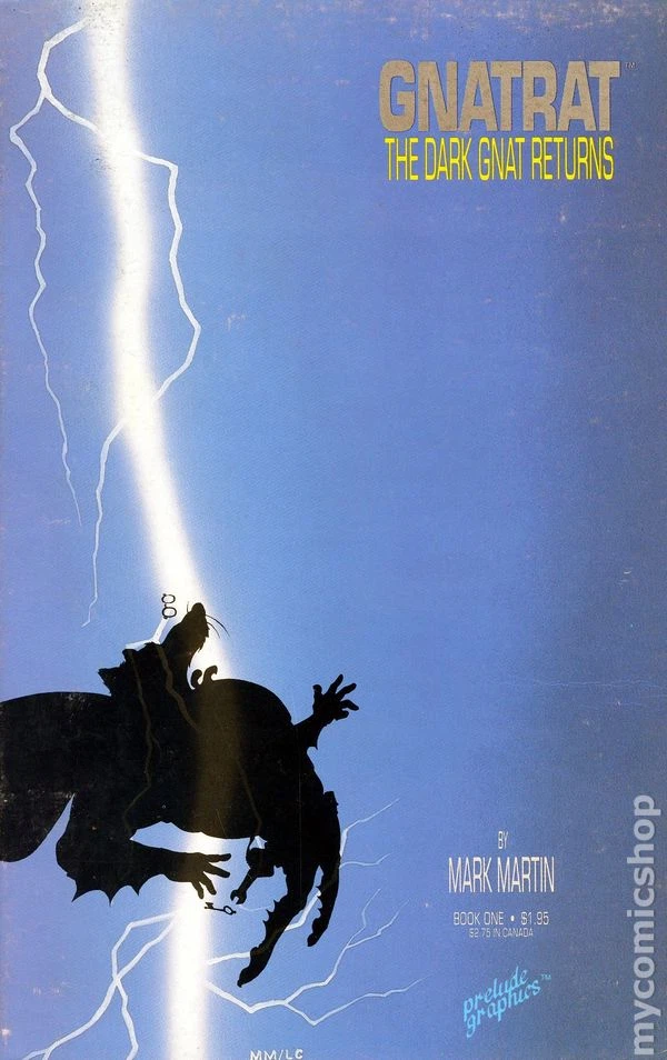 Gnatrat: The Dark Gnat Returns #1 cover, a homage to Batman: The Dark Knight Returns #1