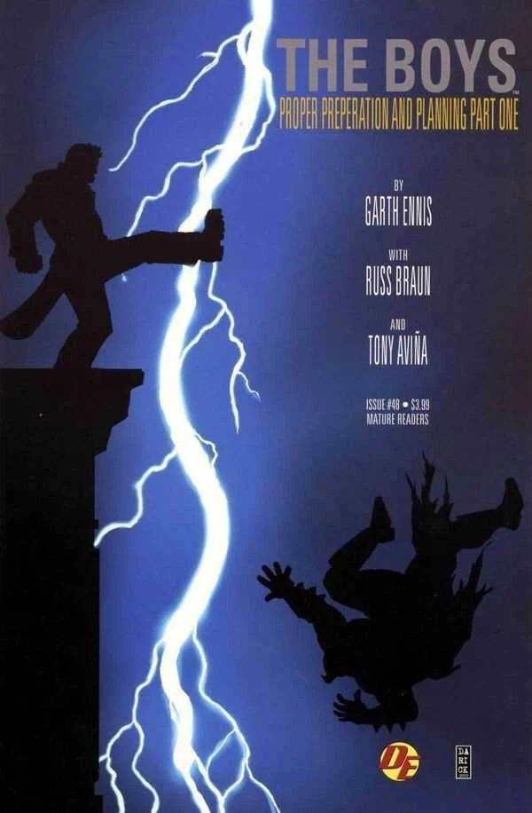 The Boys #48 cover, a homage to Batman: The Dark Knight Returns #1