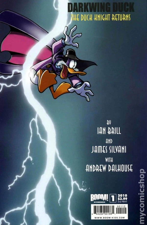Darkwing Duck #1 cover, a homage to Batman: The Dark Knight Returns #1