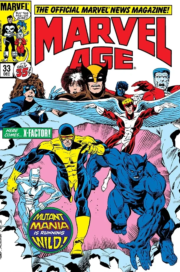 Marvel Age #33, Standard cover, Giant-Size X-Men #1 homage