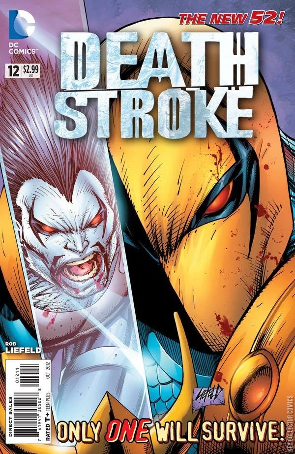 Deathstroke #12 cover, an homage to The Incredible Hulk #340