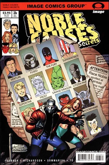 Noble Causes: Family Secrets #3 (Cover B, Jim Valentino variant) cover, an homage to Uncanny X-Men #141