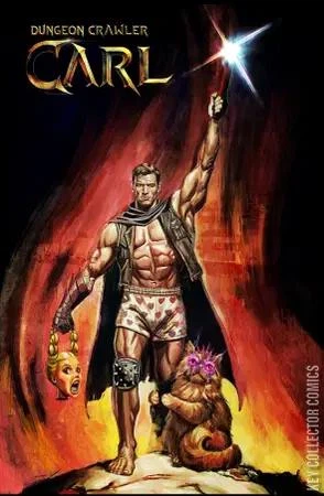 Dungeon Crawler Carl homage to Conan cover imagery, cover by Joel Herrera